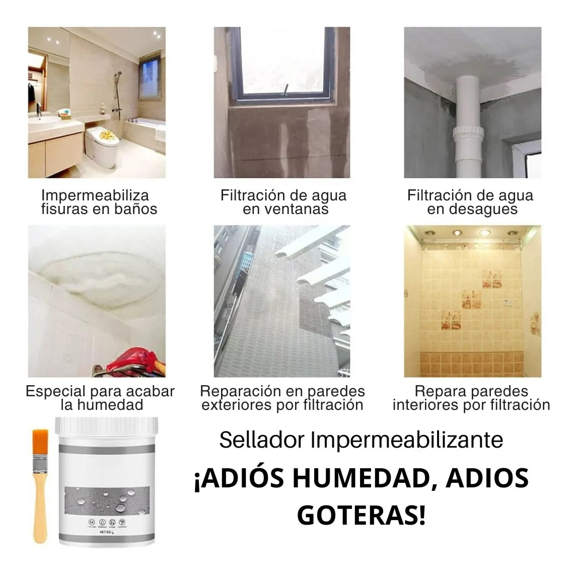 HOY 2X1 AquaBlock® SELLADOR IMPERMEABILIZANTE + BROCHAS DE REGALO